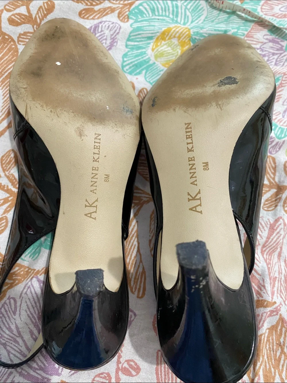 Real Patent Leather Slingback Heels. Size 8. Worn once. Leathe insole and bottom